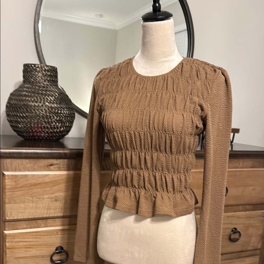 Brown Ruched Women's Top